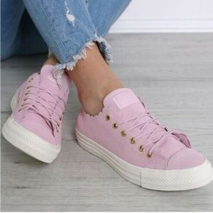 grey suede converse high tops with rose gold